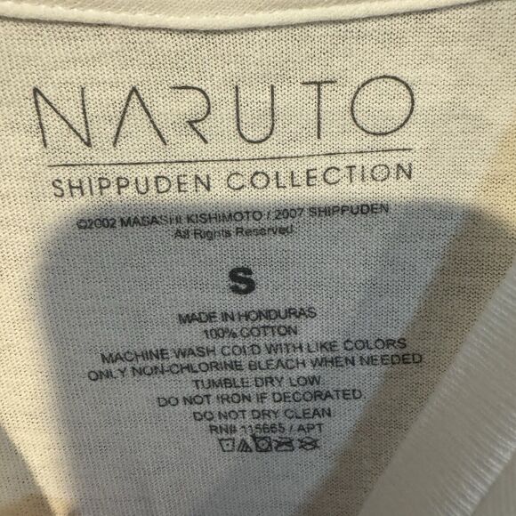 Naruto Uzumaki Long Sleeve Small T-Shirt Men's Anime Manga Graphic White Tee Top - Picture 3 of 7